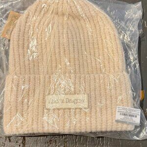 Favorite Daughter Logo Patch Rib Beanie Ivory NWT